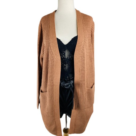 Open Front Long Knit Cardigan - Picture 1 of 2